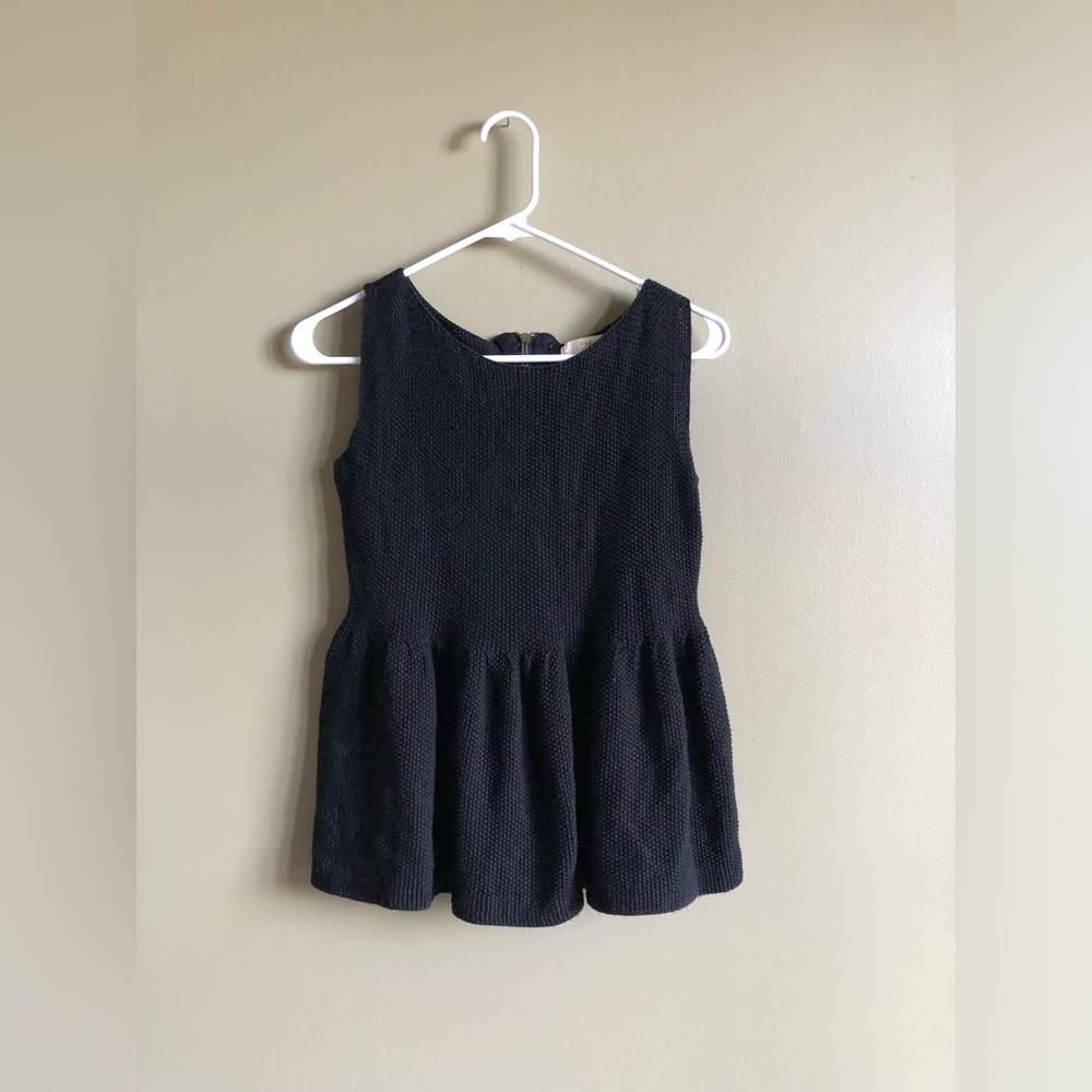 Zara Women’s Black Peplum Knit Top Size Medium